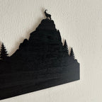 Skyline Montagna in Legno - Escursionisti e Stambecco
