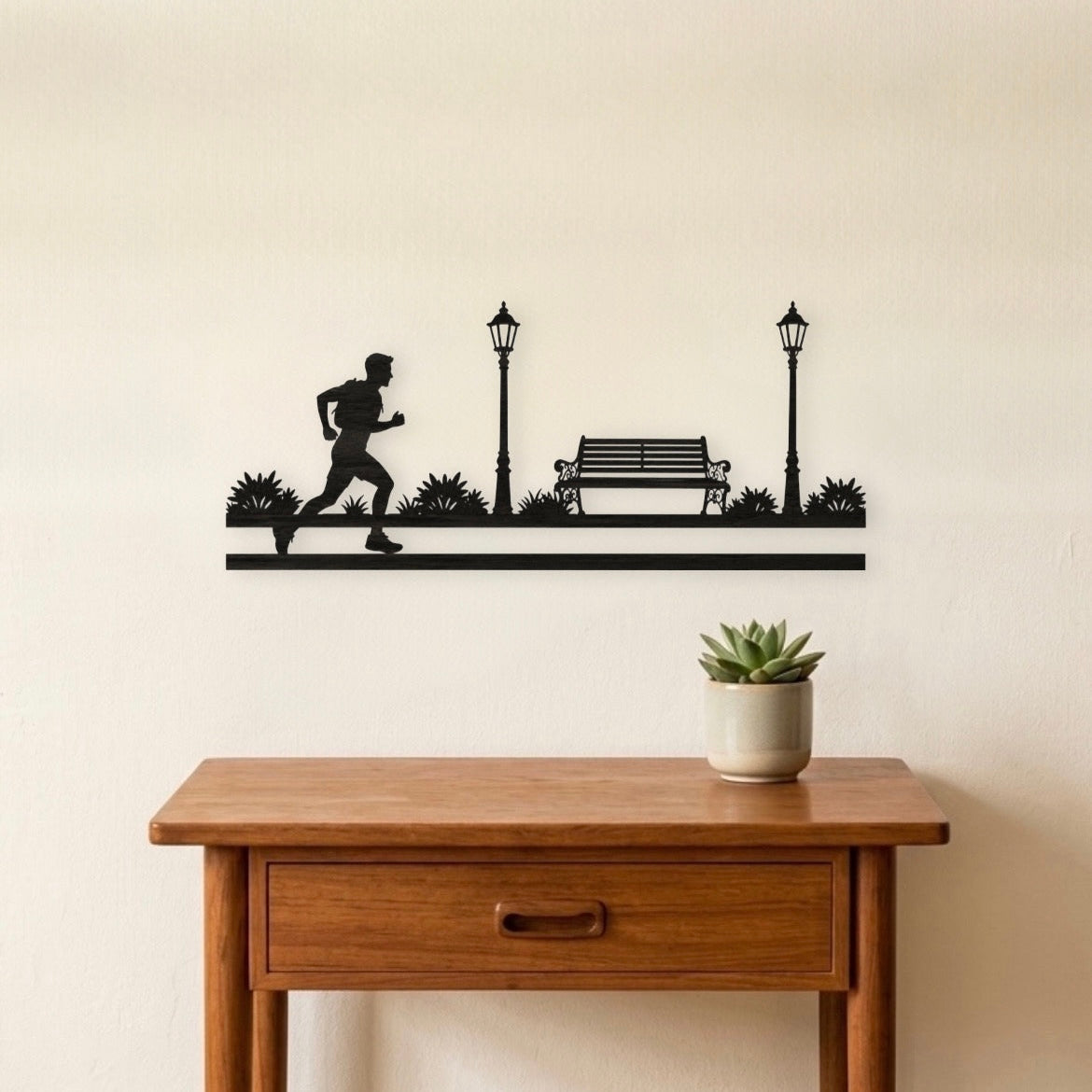 Silhouette da Parete in Legno – Linea Sport "Il Runner"