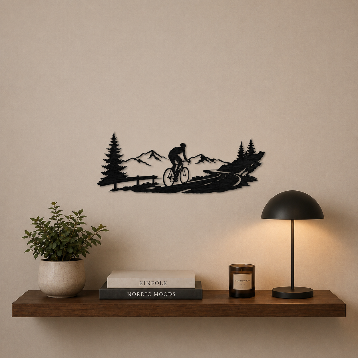 Decorazione da Parete "Cycling Passion" – Legno Intagliato