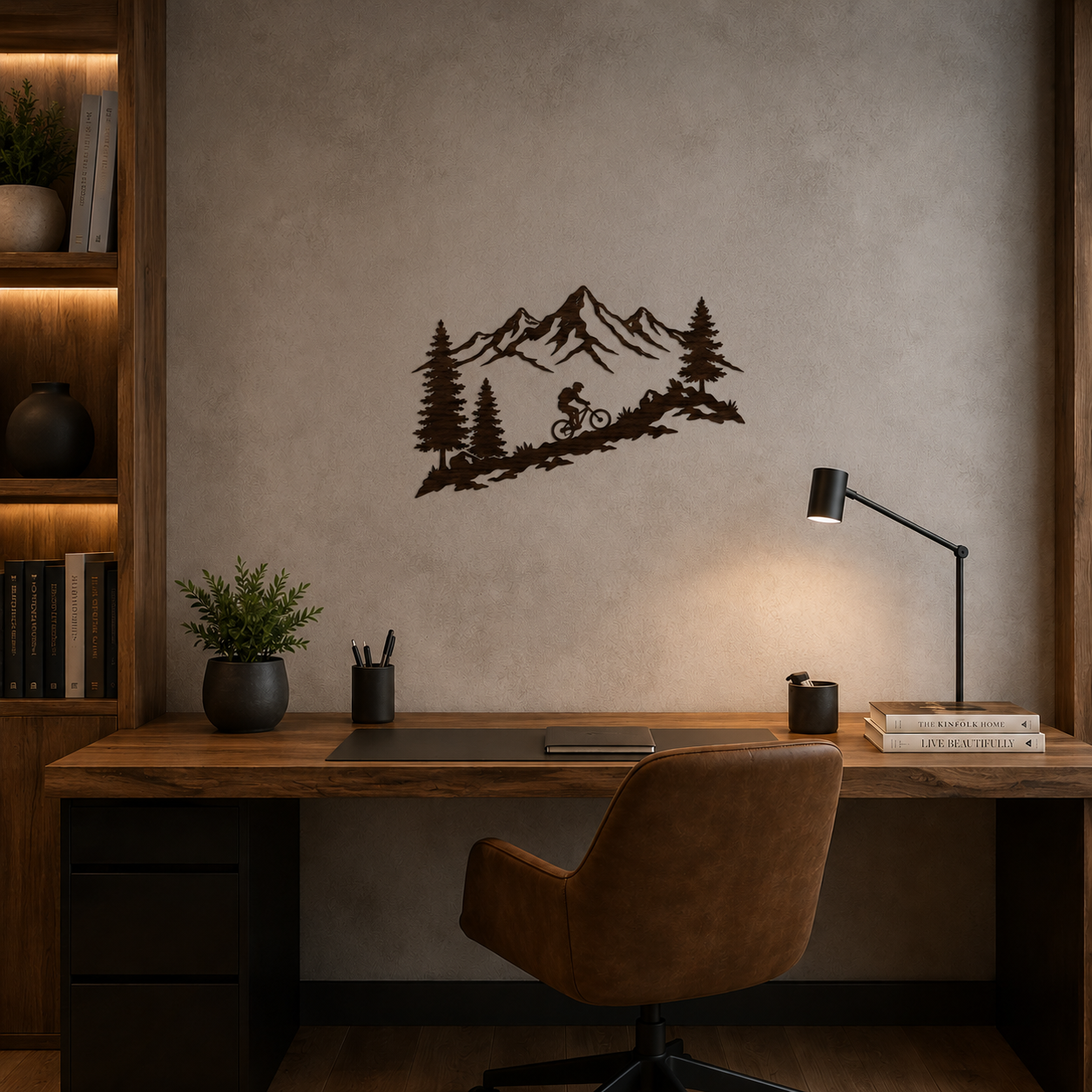 The Mountain Rider – Decorazione murale artigianale in legno