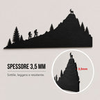 Skyline Montagna in Legno - Escursionisti e Stambecco