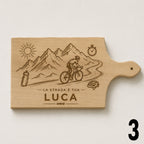 Tagliere in Legno di Faggio Personalizzato – Tema Ciclismo