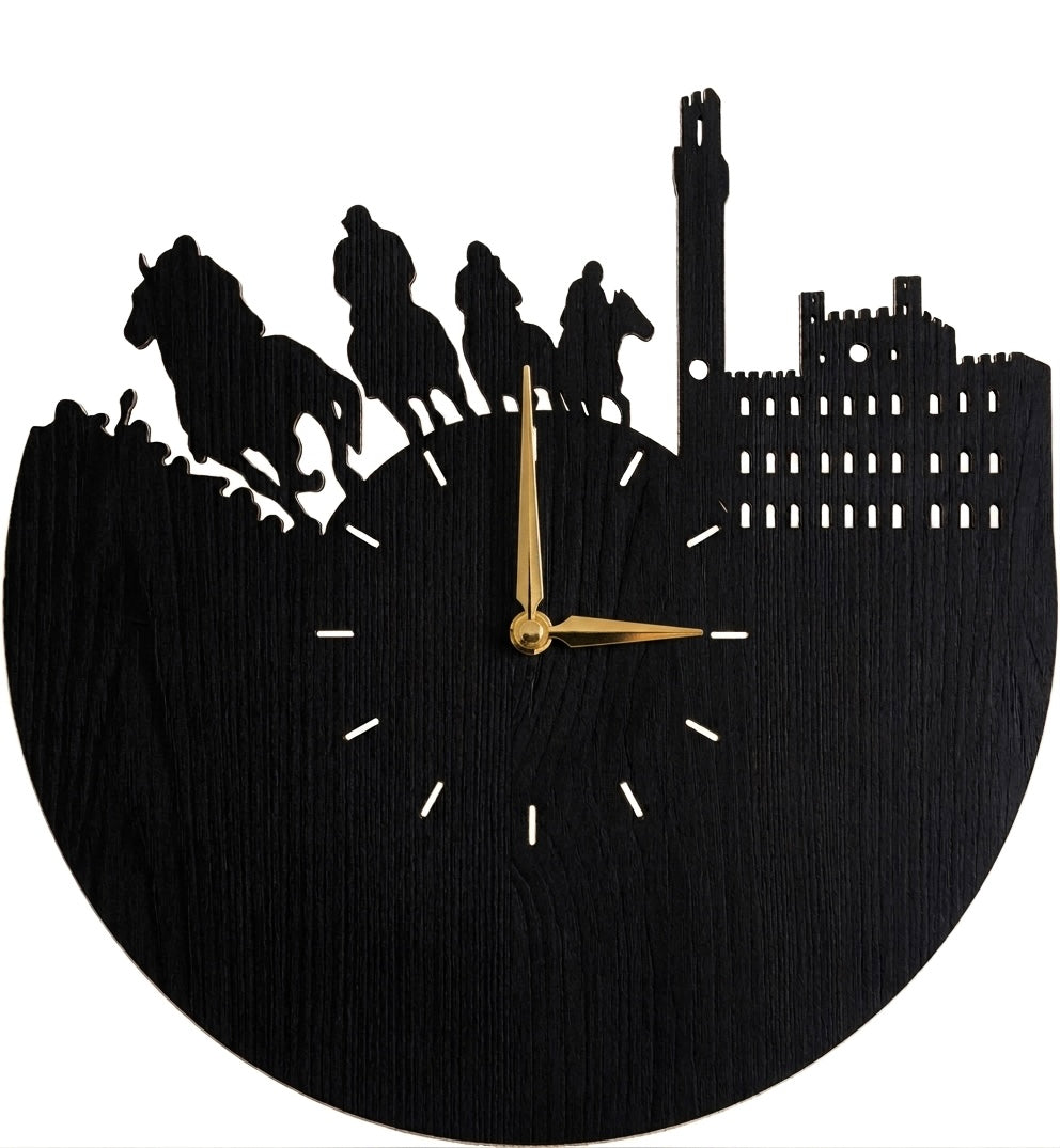 Orologio da Parete "Siena e il Palio" – in Legno