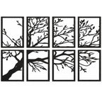 Set 8 Quadri in Legno Intagliato - Albero Minimalista