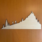 Skyline Montagna in Legno - Escursionisti e Stambecco