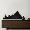 Skyline Montagna in Legno - Escursionisti e Stambecco