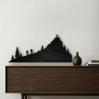 Skyline Montagna in Legno - Escursionisti e Stambecco