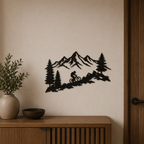 The Mountain Rider – Decorazione murale artigianale in legno