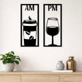 Set 2 quadri AM/PM Caffè e vino in legno