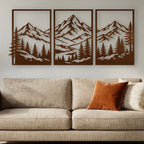 Trittico "Orizzonti Alpini" – Quadri Moderni in Legno
