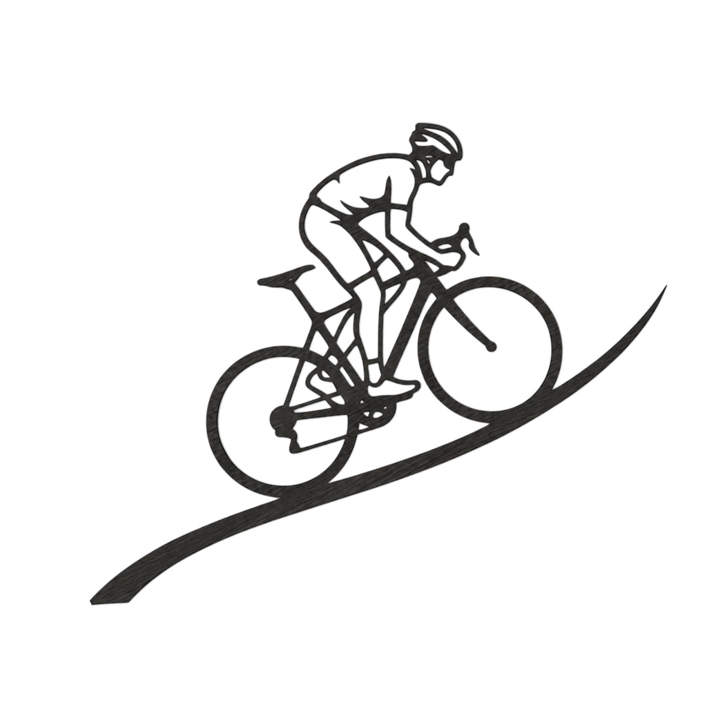 The Cyclist – Decorazione murale artigianale in legno