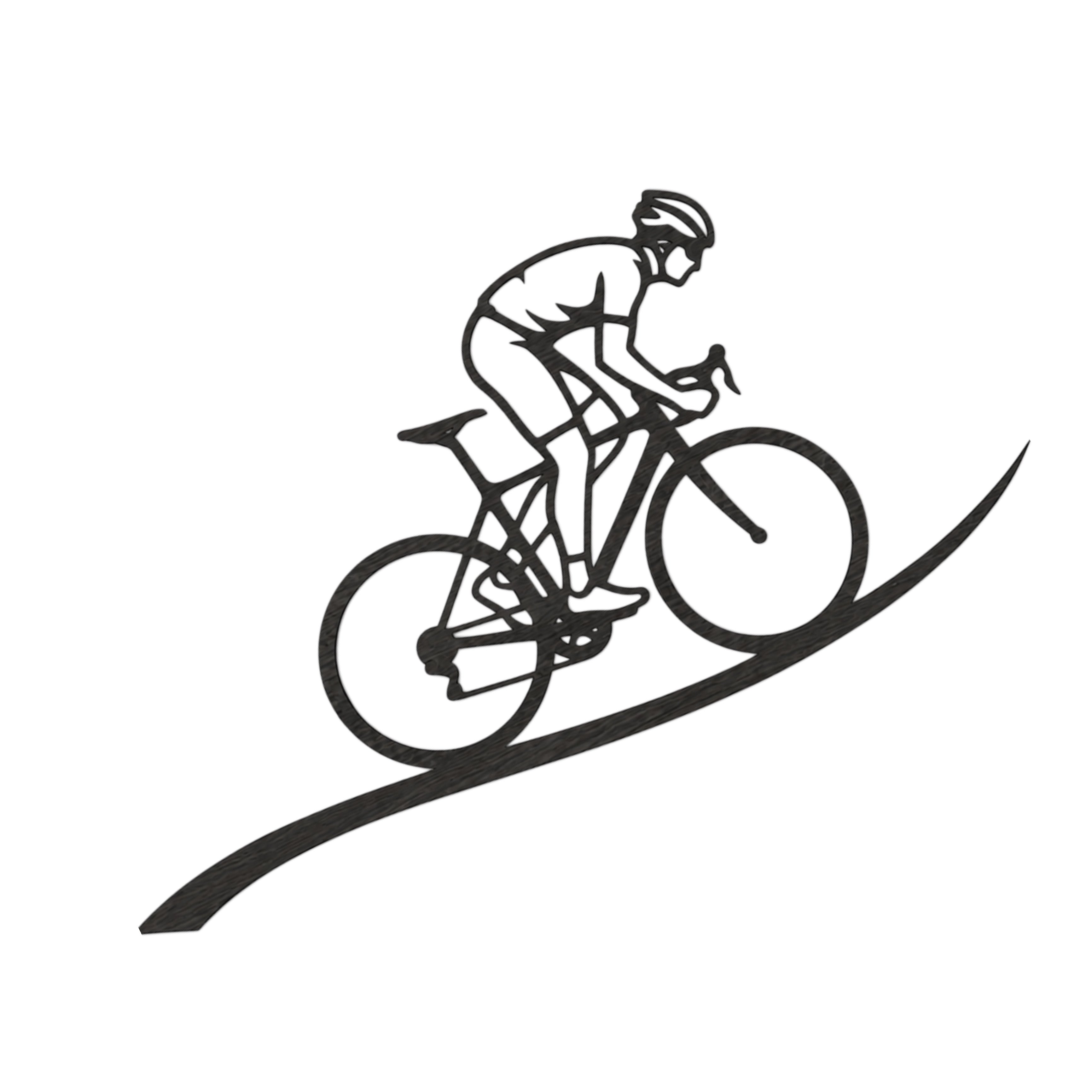 The Cyclist – Decorazione murale artigianale in legno