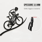 The Cyclist – Decorazione murale artigianale in legno