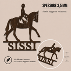 Decorazione da Parete in Legno Personalizzata con Cavallo e Cavaliere/a