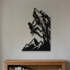 Silhouette Intagliata su legno -  Arrampicatore