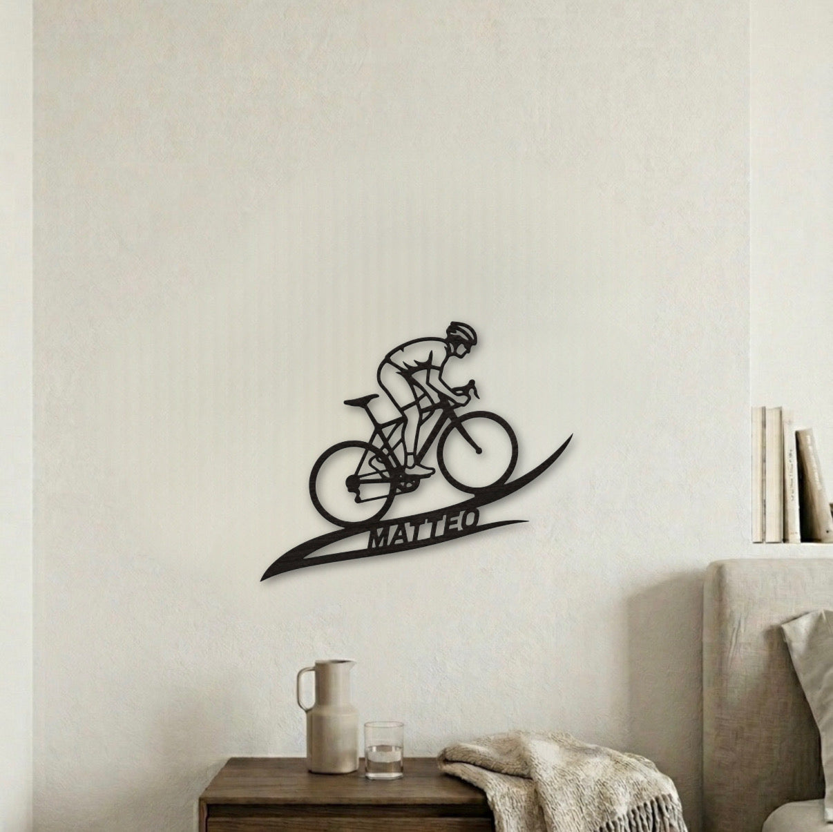 The Cyclist Personalized – Decorazione murale in legno