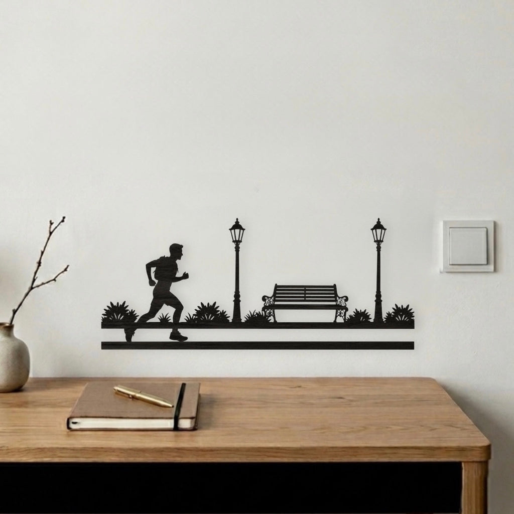 Silhouette da Parete in Legno – Linea Sport "Il Runner"