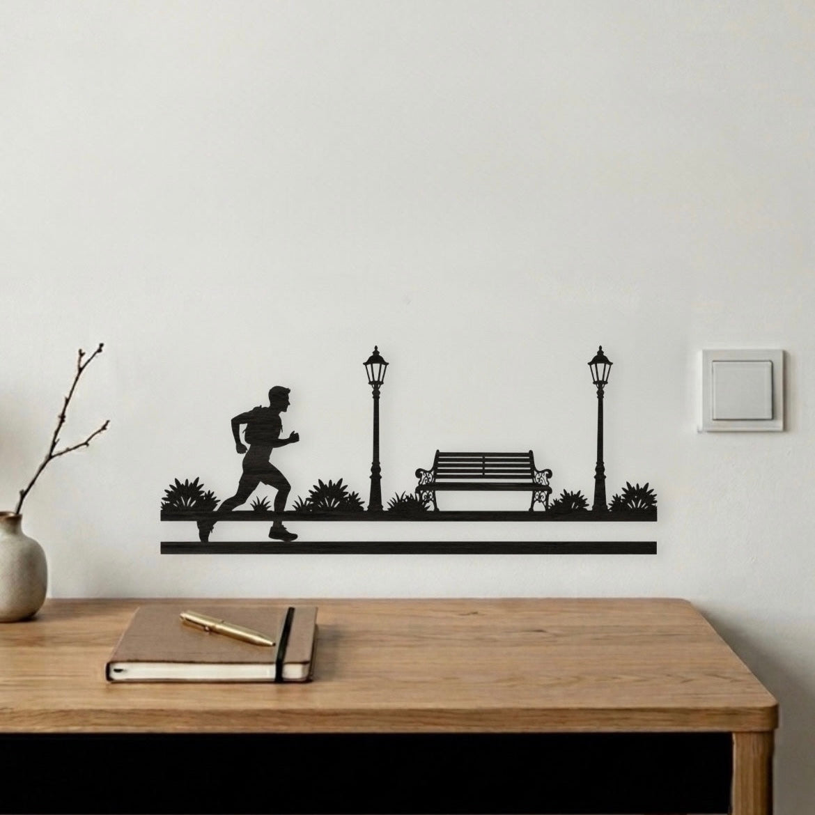 Silhouette da Parete in Legno – Linea Sport "Il Runner"