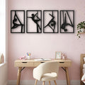 Set Quadri "Sinfonia Aerea" – Silhouette in Legno di Faggio per Danza e Acrobatica