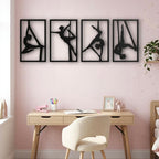 Set Quadri "Sinfonia Aerea" – Silhouette in Legno di Faggio per Danza e Acrobatica