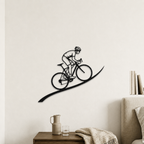 The Cyclist – Decorazione murale artigianale in legno
