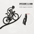 The Cyclist – Decorazione murale artigianale in legno
