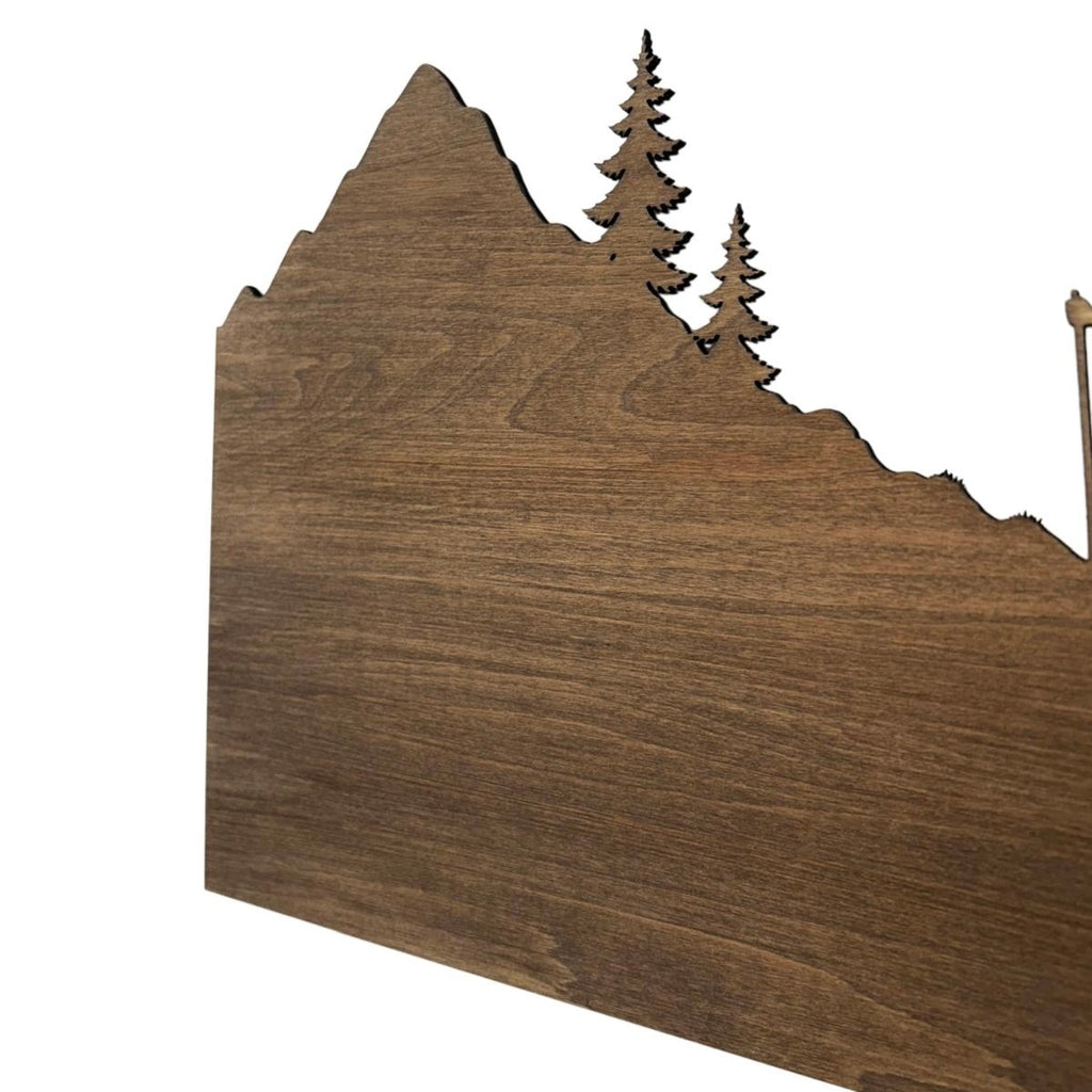 Skyline Montagna in Legno - Escursionisti e Cane