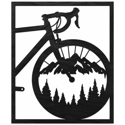 2 Quadri intagliati in Legno "Bici & Natura" – Decorazione Parete 3D (35x57 cm)