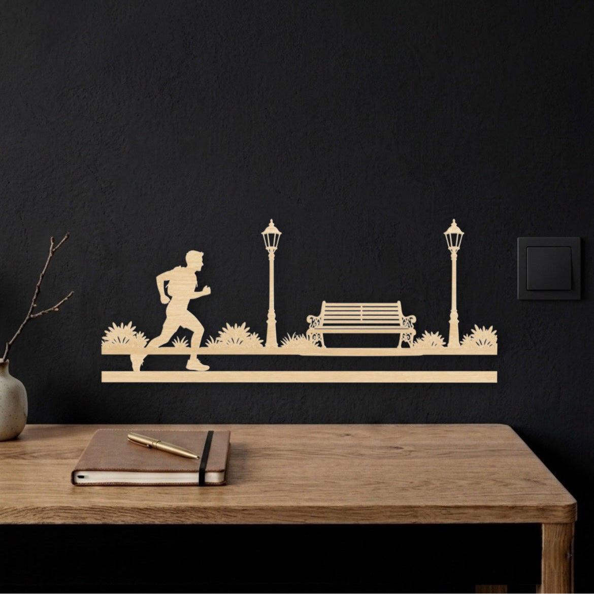 Silhouette da Parete in Legno – Linea Sport "Il Runner"