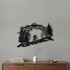 Ciclista tra le Montagne - Decorazione da Parete in Legno