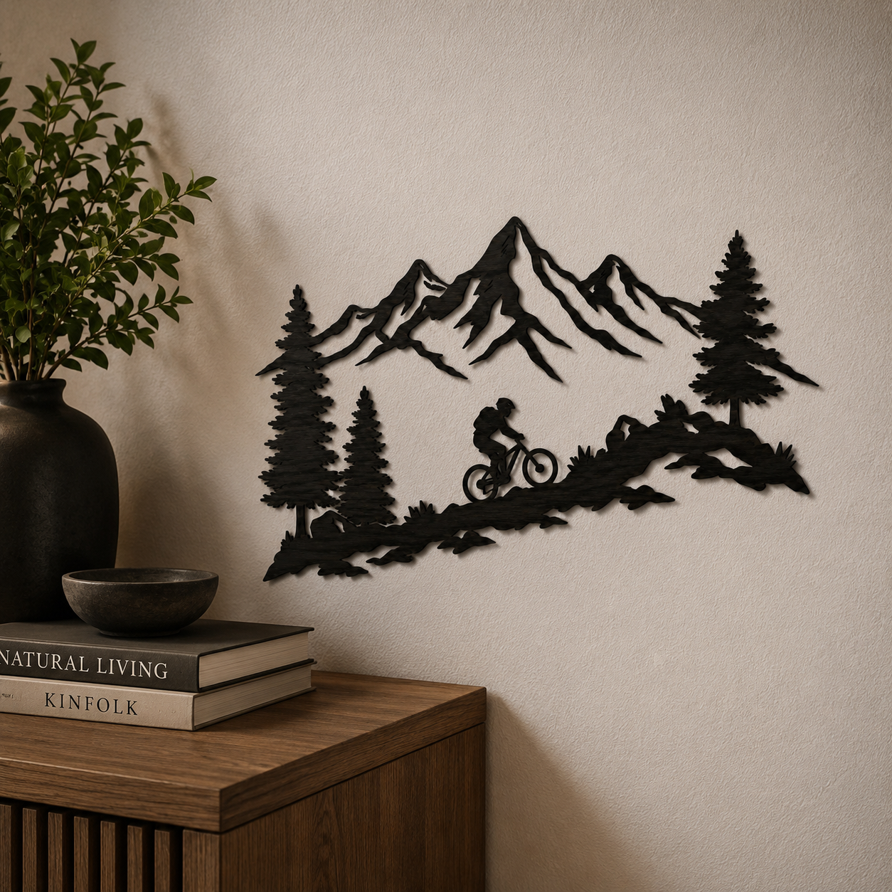 The Mountain Rider – Decorazione murale artigianale in legno