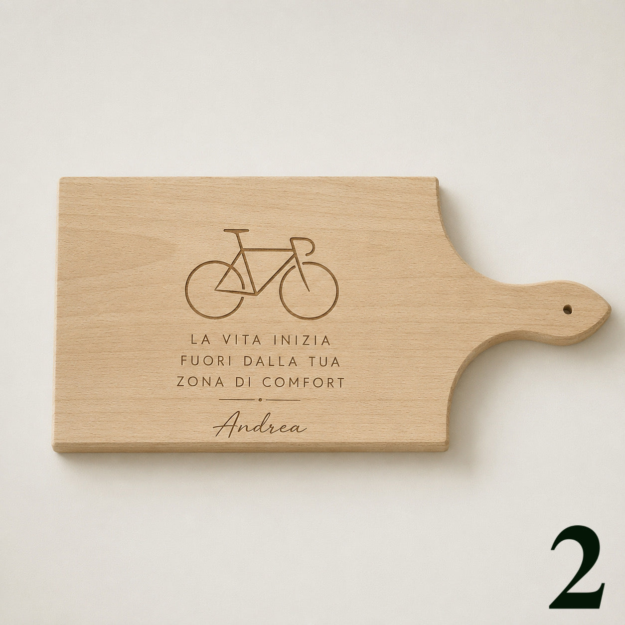 Tagliere in Legno di Faggio Personalizzato – Tema Ciclismo