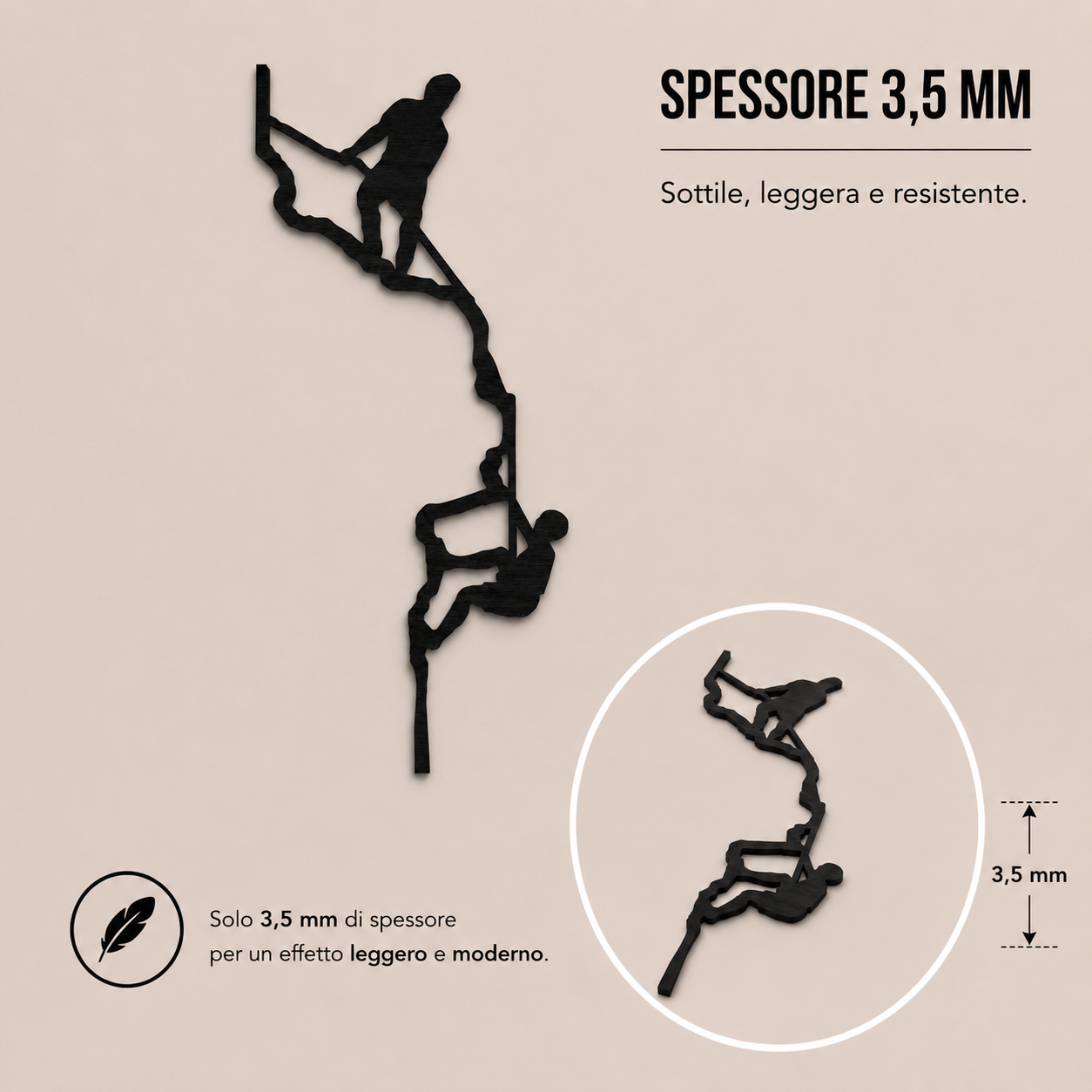 Decorazione Murale "The Climbers" in Legno – Arte Verticale Minimalista