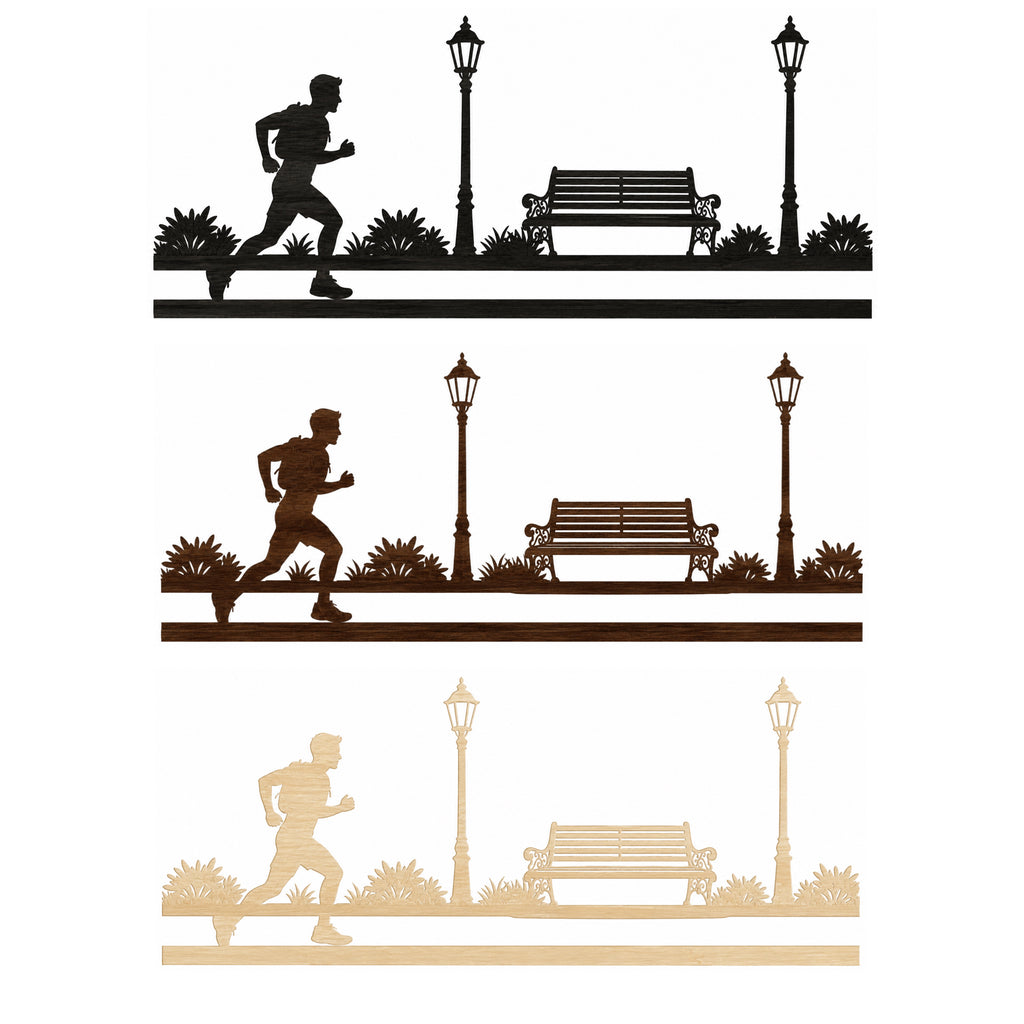 Silhouette da Parete in Legno – Linea Sport "Il Runner"