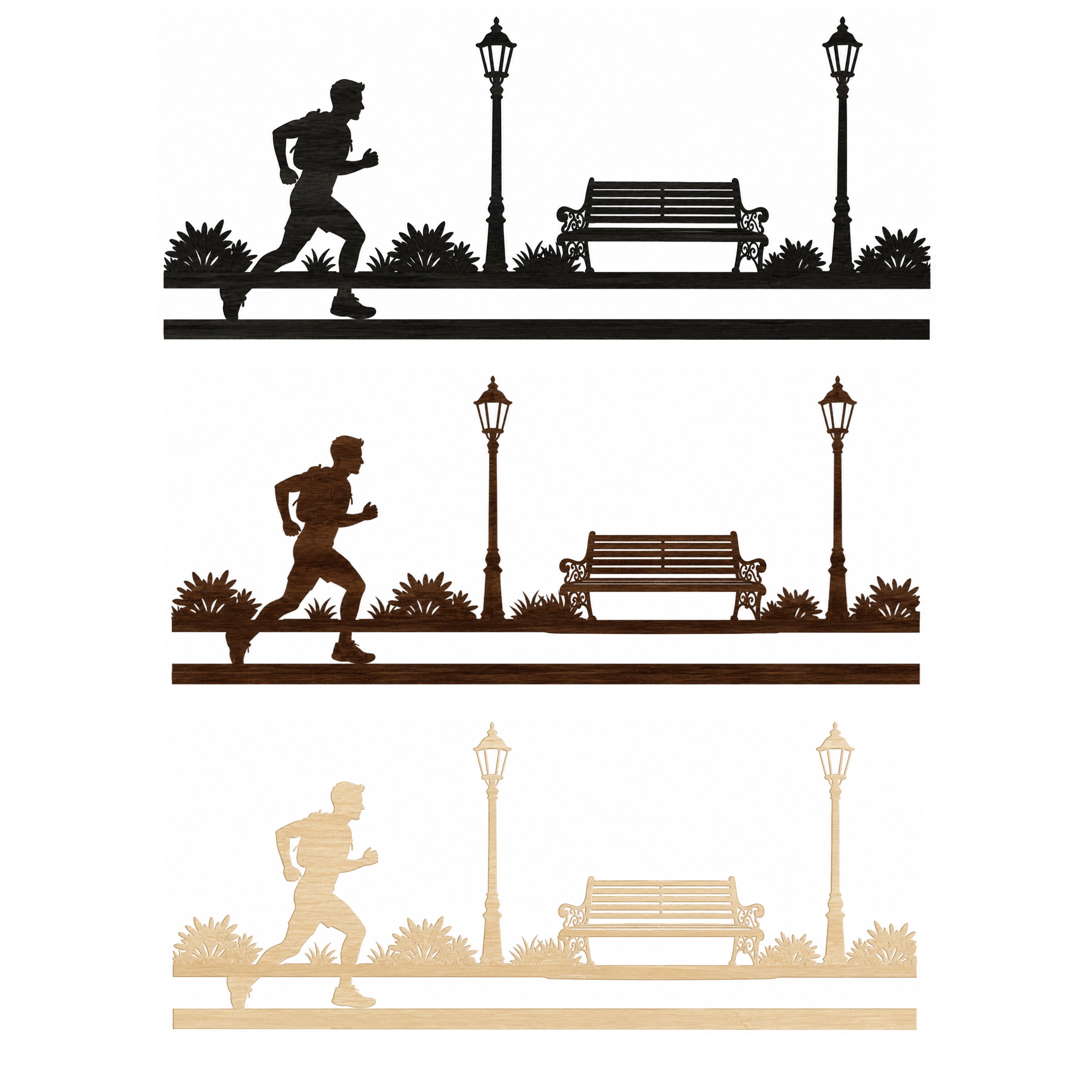 Silhouette da Parete in Legno – Linea Sport "Il Runner"