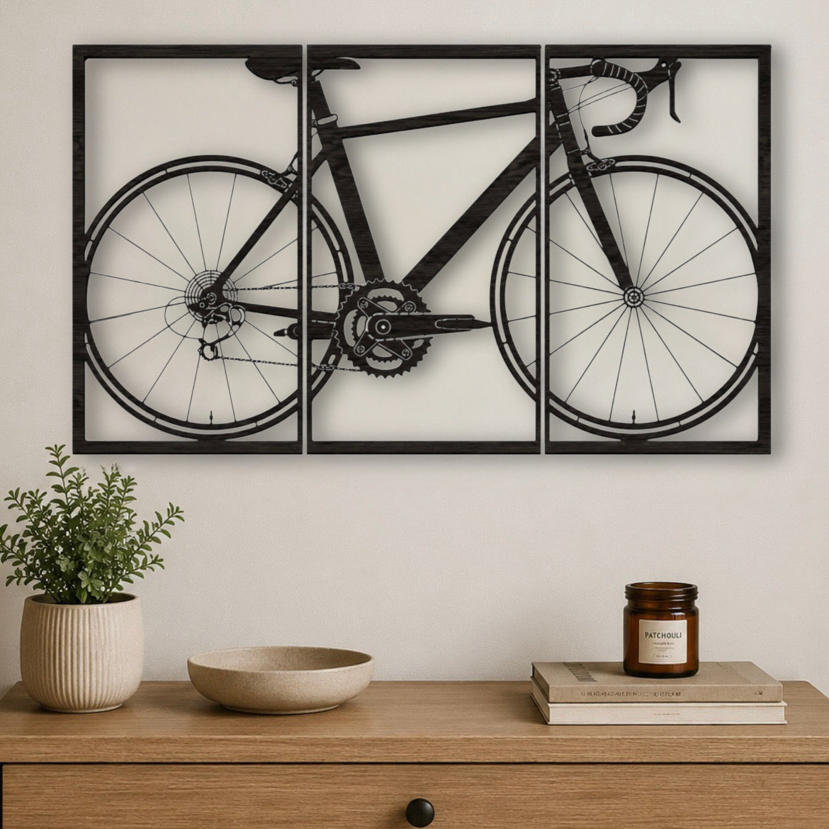 Bicicletta da Corsa – Decorazione da Parete in Legno