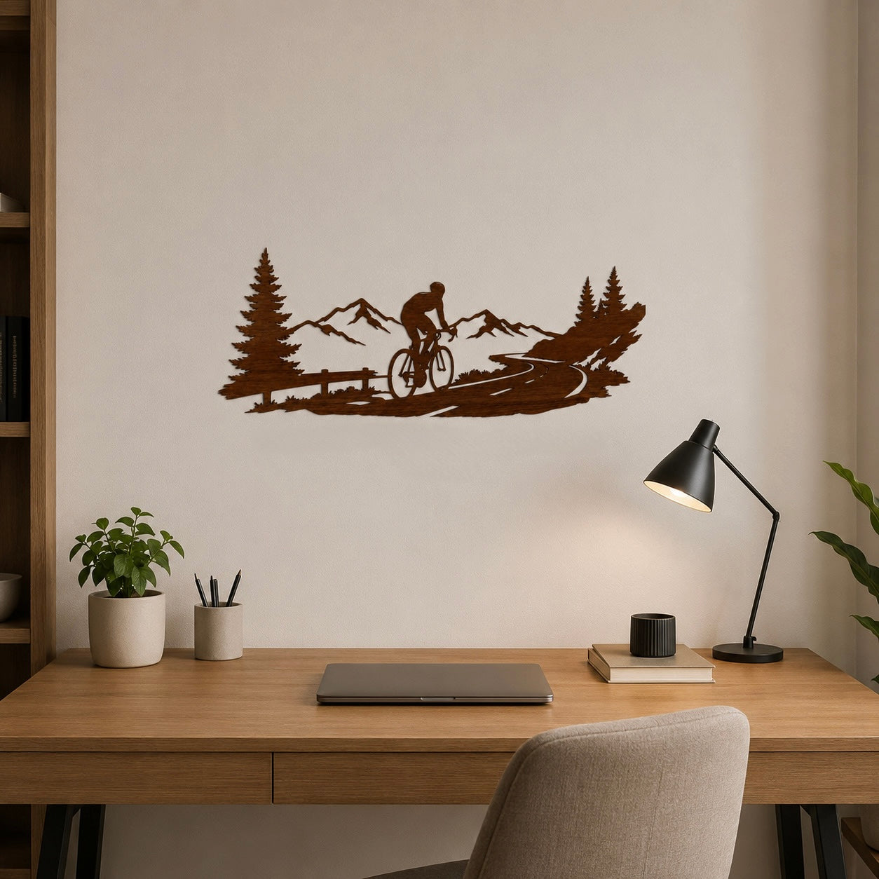 Decorazione da Parete "Cycling Passion" – Legno Intagliato