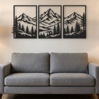 Trittico "Orizzonti Alpini" – Quadri Moderni in Legno