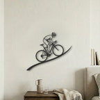 The Cyclist – Decorazione murale artigianale in legno