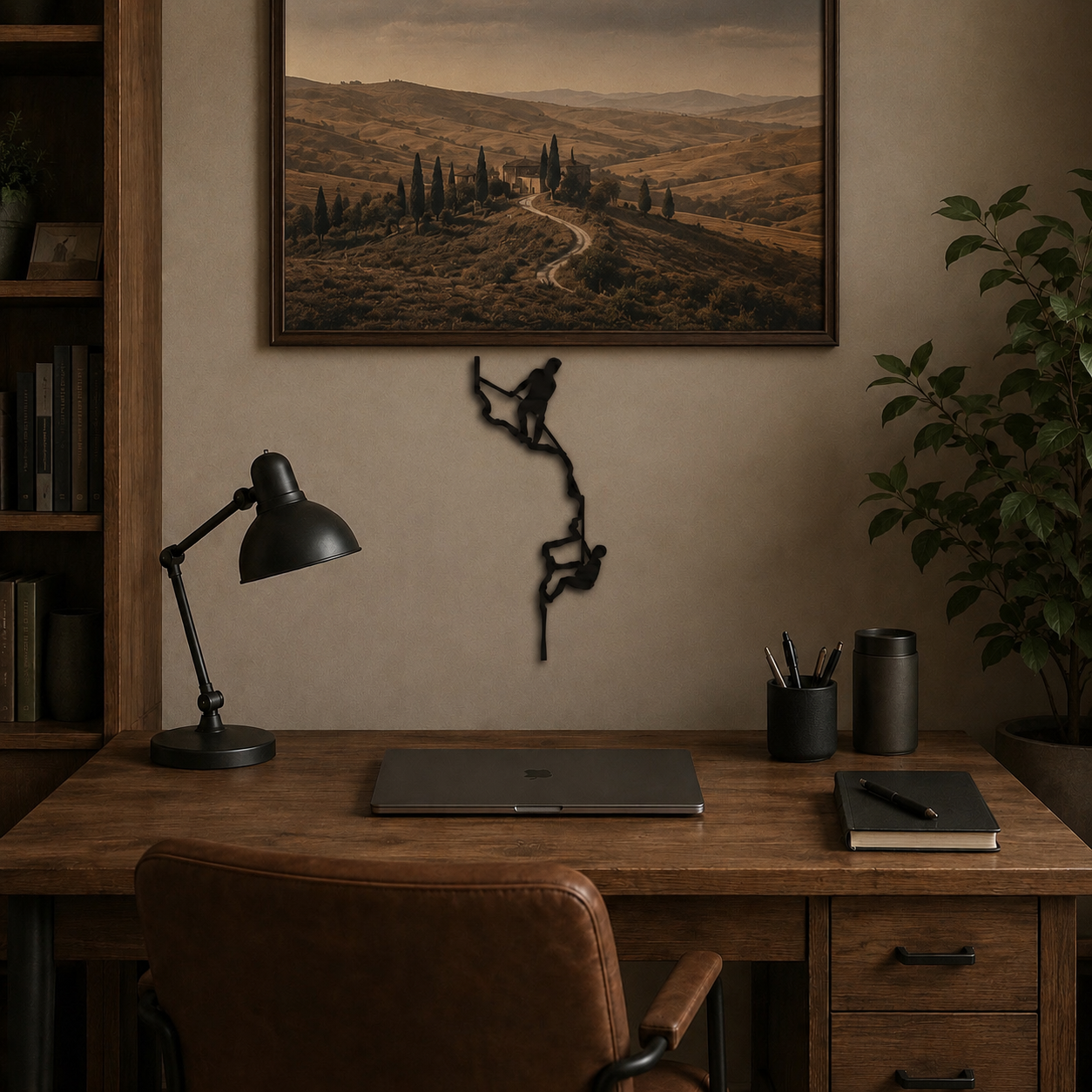 Decorazione Murale "The Climbers" in Legno – Arte Verticale Minimalista