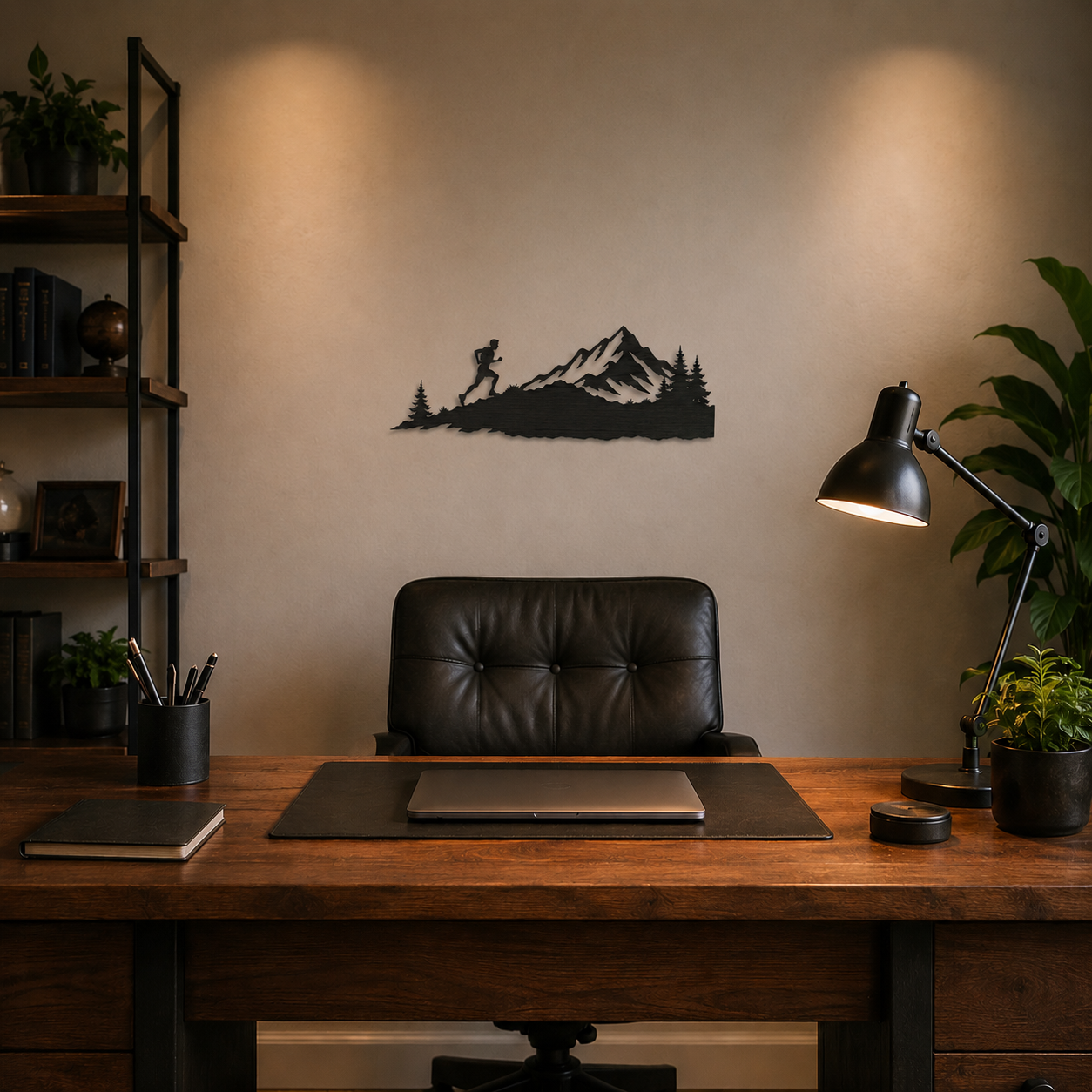 Decorazione da Parete ''Trail Running'' - in Legno Intagliato