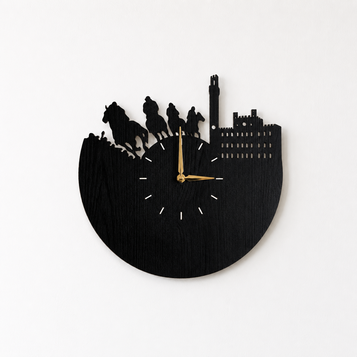Orologio da Parete "Siena e il Palio" – in Legno