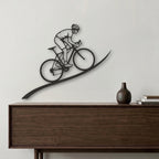 The Cyclist – Decorazione murale artigianale in legno