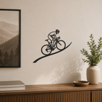 The Cyclist – Decorazione murale artigianale in legno