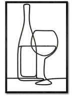 Set 3 quadri tema caffè e tavola - Stile Line Art