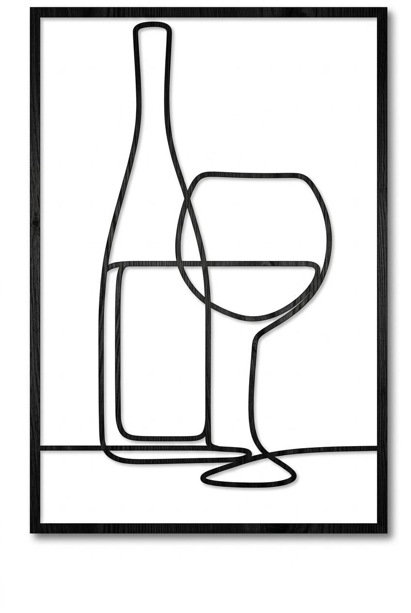 Set 3 quadri tema caffè e tavola - Stile Line Art