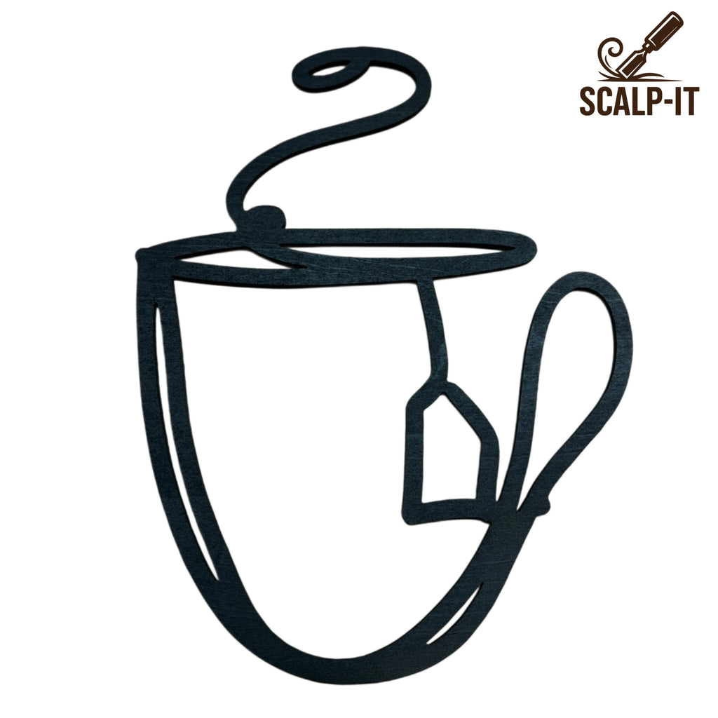 Tris ''Coffee Break'' : Set di 3 tazzine in legno stile Line Art con effetto 3d