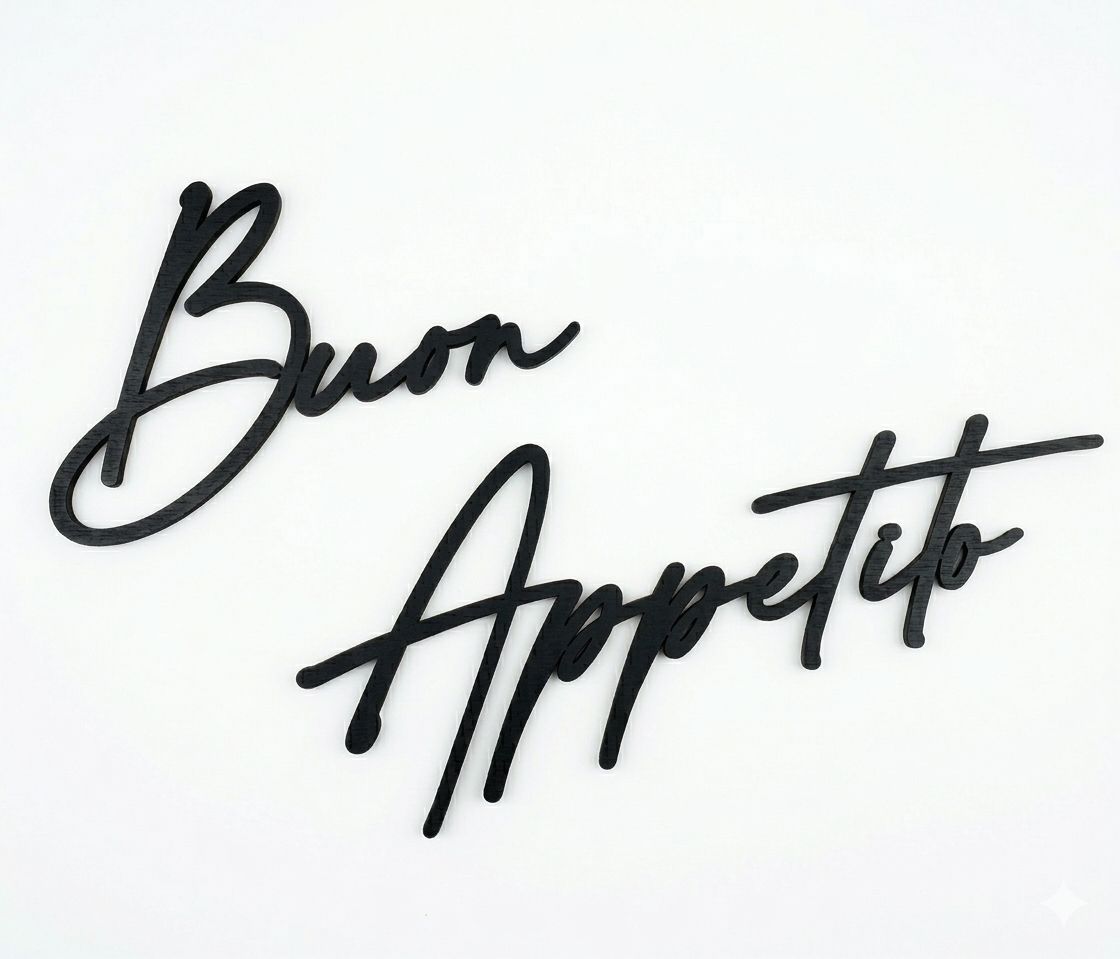 Scritta in legno da parete ''Buon Appetito''