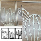 Tris ''Oasi Desertica'' - Set 3 quadri in legno - Cactus
