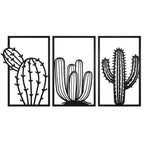 Tris ''Oasi Desertica'' - Set 3 quadri in legno - Cactus